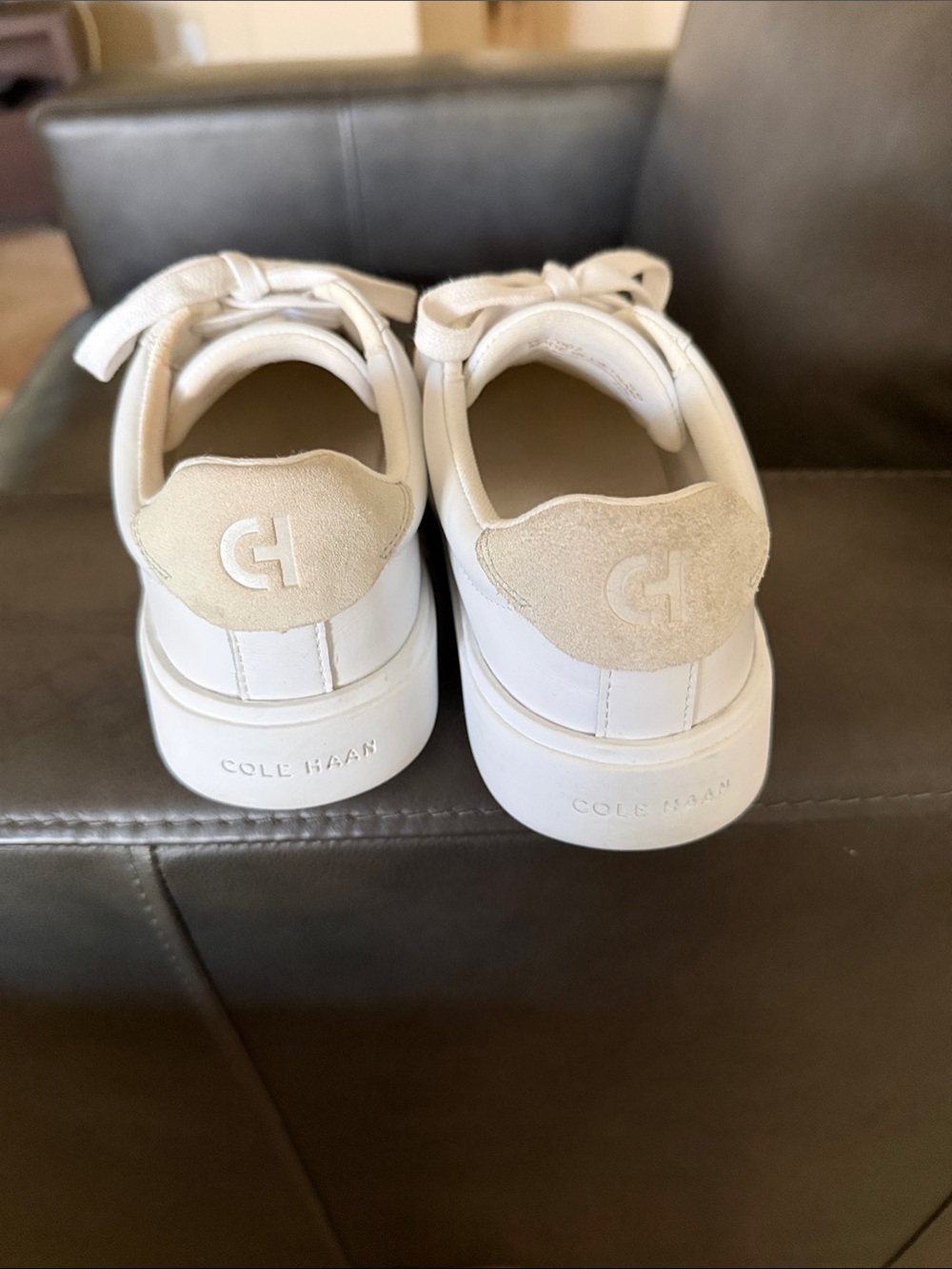Cole Haan women White Sneakers with Cream Heel Tab